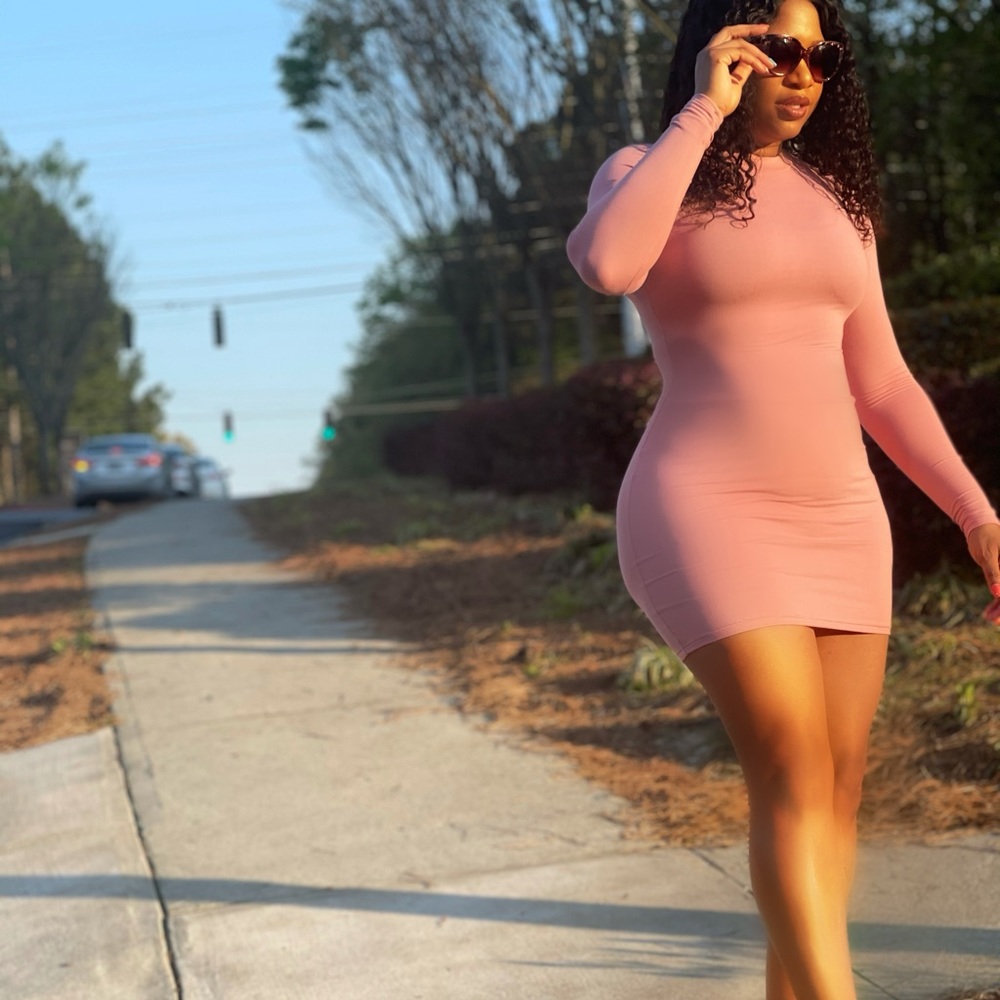 Pink long sleeve dress